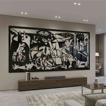 cuadro famoso recortado en metal del Guernica para pared.