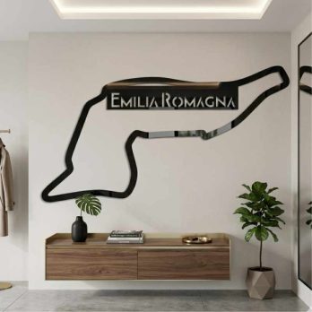 cuadro recortado en metal del circuito de emilia romagna.