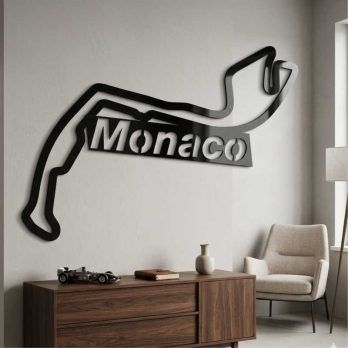 cuadro recortado en metal del circuito de monaco.