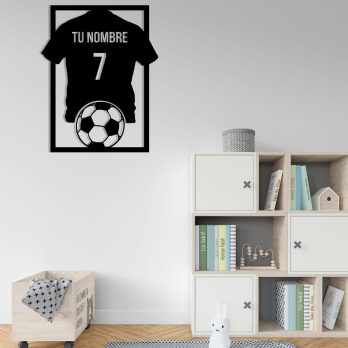 cuadro metalico personalizado camiseta de jugador de futbol