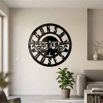 cuadro recortado en metal de guns n' roses para pared.