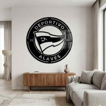 cuadro recortado en metal del deportivo alaves para pared.