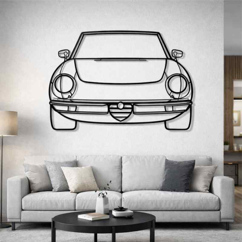 cuadro recortado en metal del alfa spider para pared.