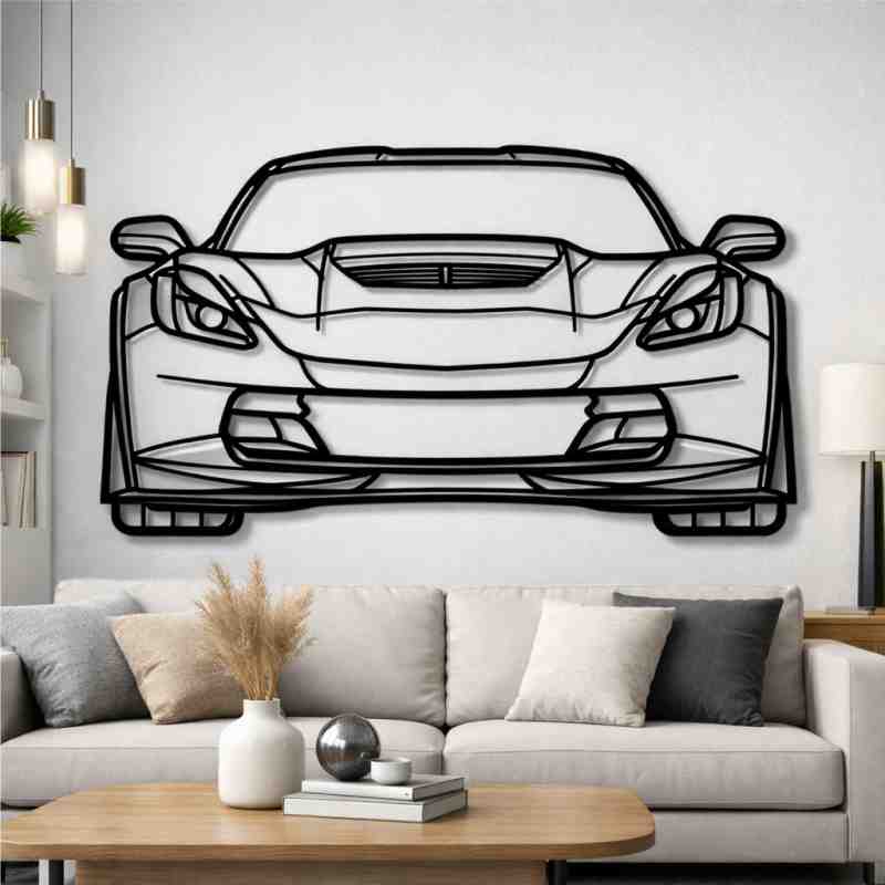 cuadro recortado en metal del corvertte c7 para pared.