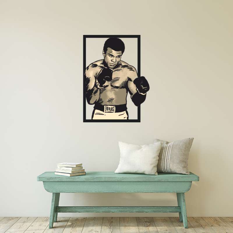 cuadro en metal de muhammad ali a color