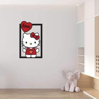 cuadro en metal para pared de hello kitty