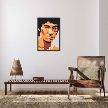 cuadro en metal de bruce lee para pared