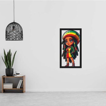 cuadro en metal rasta girl a color