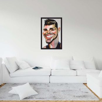 cuadro en metal caricatura ricky martin a color