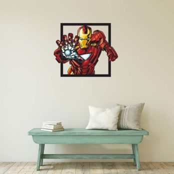 cuadro en metal iron man a color