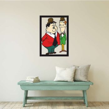 cuadro en metal laurel and hardy a color