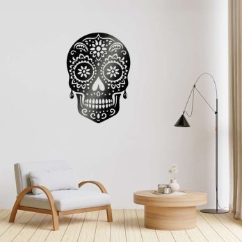 cuadro recortado en metal catrina mexicana para pared