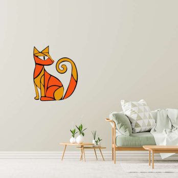 cuadro en metal gato a color para pared