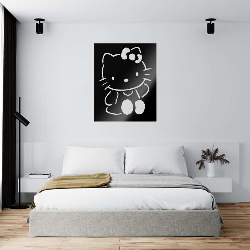 cuadro recortado en metal animacion hello kitty para pared