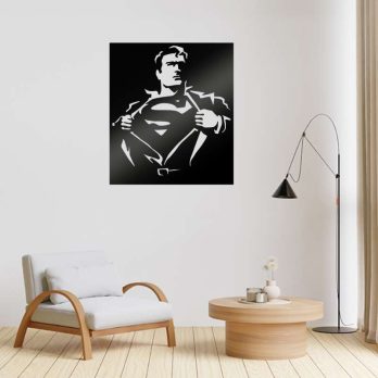 cuadro recortado en metal de superman para pared