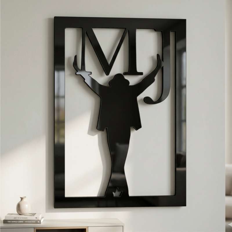 cuadro recortado en metal de michael jackson para pared.