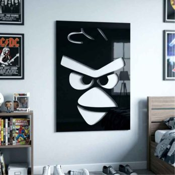 cuadro recortado en metal de angry birds para pared.