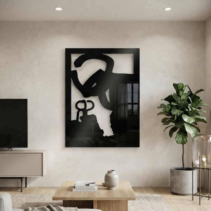 cuadro recortado en metal de chillida.