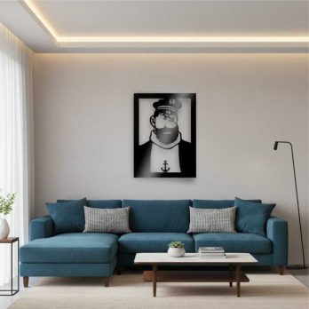 cuadro recortado en metal capitan haddock para pared.