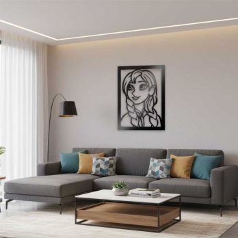 cuadro recortado en metal de frozen para pared.