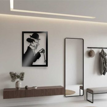 cuadro recortado en metal del profesor tornasol para pared.