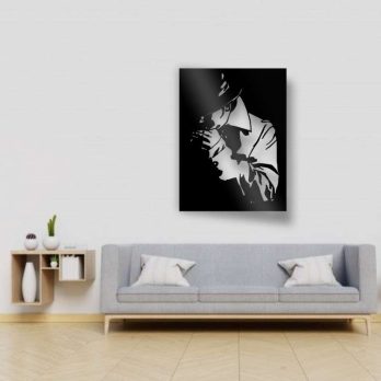 cuadro recortado en metal el detective para pared