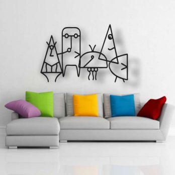 cuadro recortado en metal familia abstracta para pared