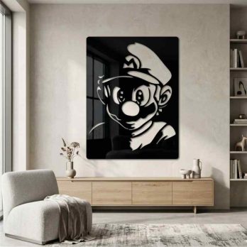 cuadro recortado en metal de super mario para pared.