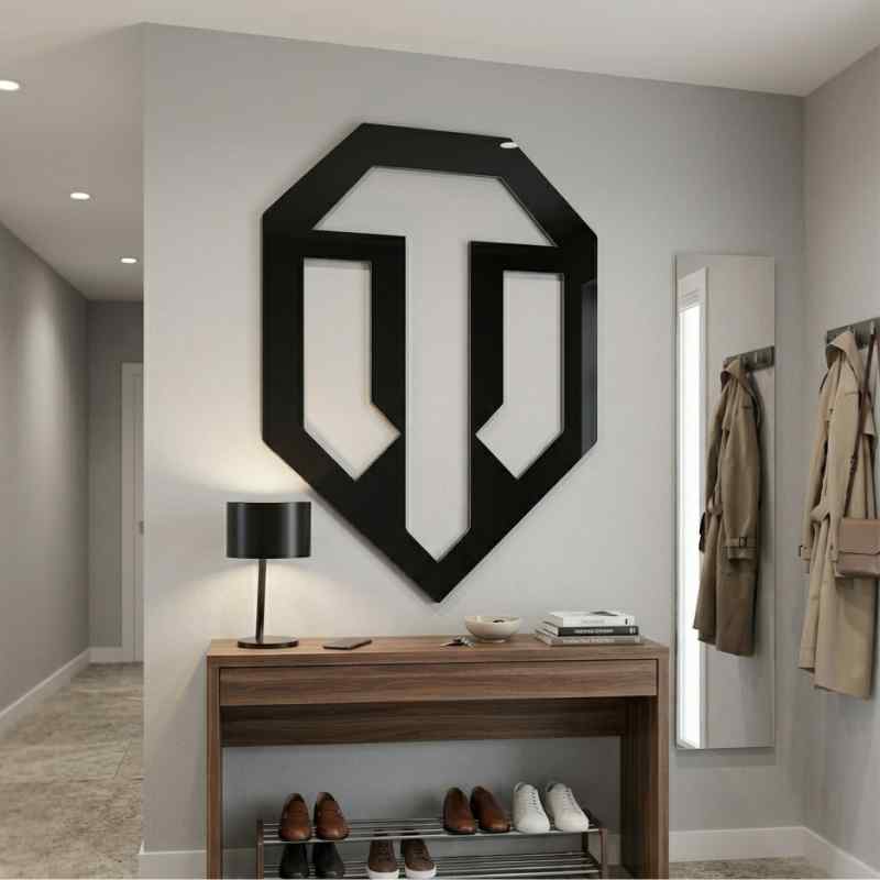 cuadro recortado en metal de world of tanks para pared.