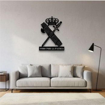 cuadro recortado en metal emblema "guardia civil" para pared