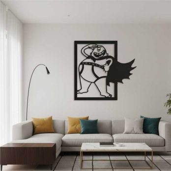 Cuadro recortado en metal de Capitan Calzoncillos para pared.