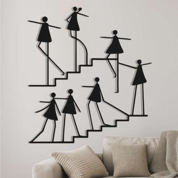 cuadro recortado en metal de bailarinas para pared