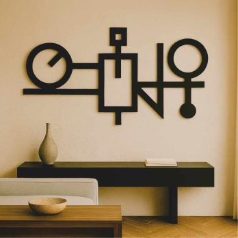 cuadro recortado en metal moderno "código suspendido" para pared.