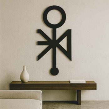 cuadro recortado en metal moderno "sello vectorial" para pared.