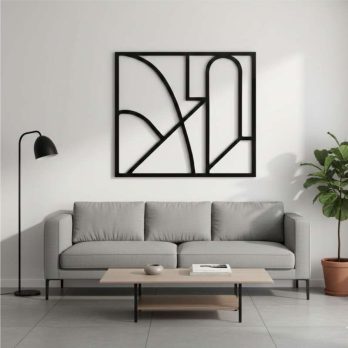 cuadro recortado en metal moderno "trayectoria" para pared.