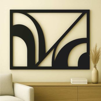 cuadro recortado en metal moderno "a punto" para pared.