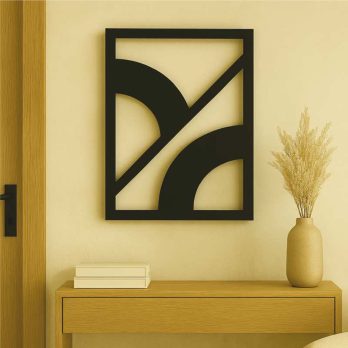 cuadro recortado en metal moderno "al paso" para pared.