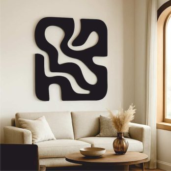 cuadro recortado en metal moderno "cauce" para pared.