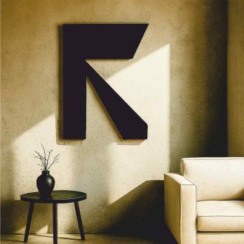 cuadro recortado en metal moderno "clave" para pared.