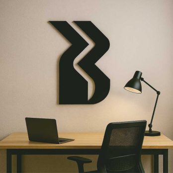 cuadro recortado en metal moderno "dirección" para pared