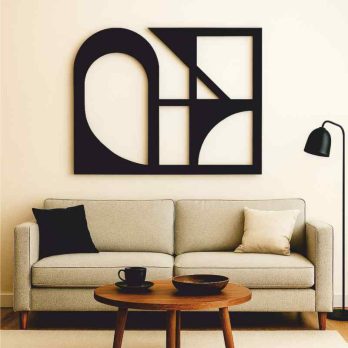 cuadro recortado en metal geométrico "filo" para pared.