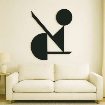 cuadro recortado en metal moderno "la otra parte" para pared.