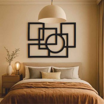 cuadro recortado en metal moderno "refugio" para pared.