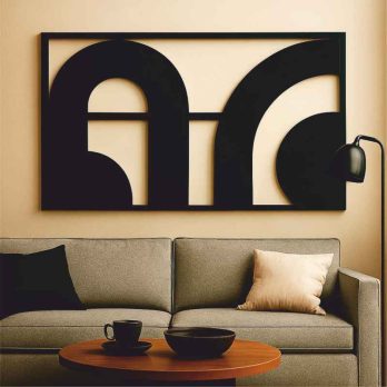 cuadro recortado en metal moderno "resguardo" para pared.