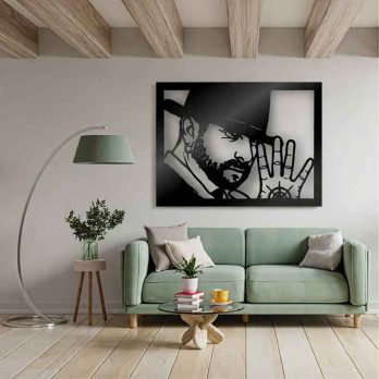 cuadro recortado en metal cantante famoso "el barrio" para pared.