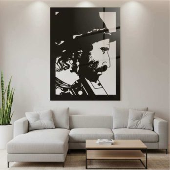 cuadro recortado en metal cantante "leiva" para pared.