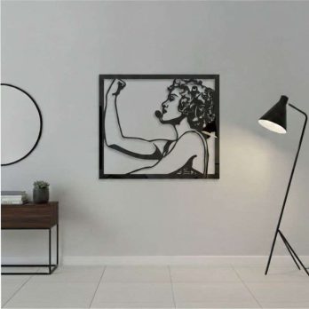 cuadro recortado en metal cantante famosa "madonna" para pared.