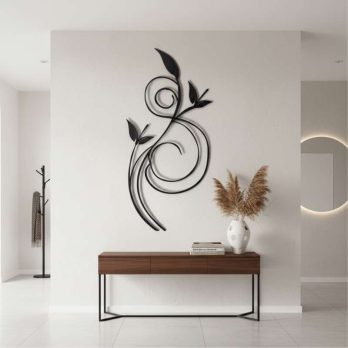 cuadro recortado en metal lineal "enredadera" para pared