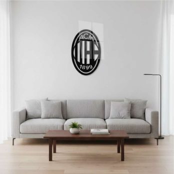 cuadro recortado en metal "Associazione Calcio Milan" para pared.