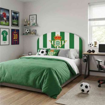 cabecero de cama impreso a color del Real Betis Balompié.